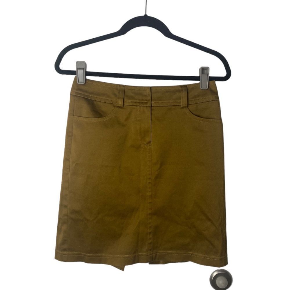 Trina Turk Bronze Shimmer Straight Skirt Size 0 | Stretch Cotton